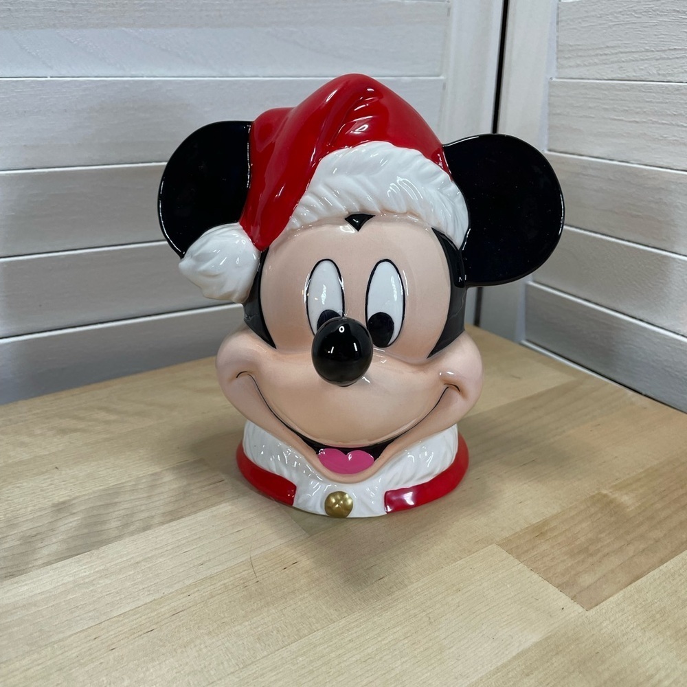 Disney Vintage Enesco Mickey Mouse Festive Music Box - Black, Red, White, Gold